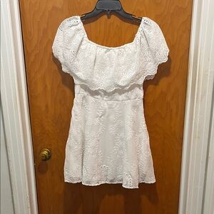 Windsor White Eyelet Off The Shoulder Dress